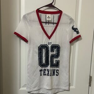 Victoria's Secret White & Red Texans V-Neck Mesh Jersey